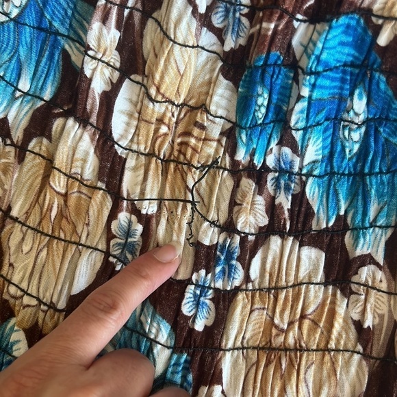 Women’s Brown/Cream Floral Print Tiered Maxi Dress - Picture 12 of 12